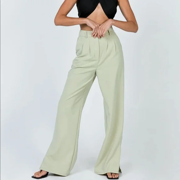 ๐ Princess Polly Astrid Pants in Sage - Picture 1 of 16